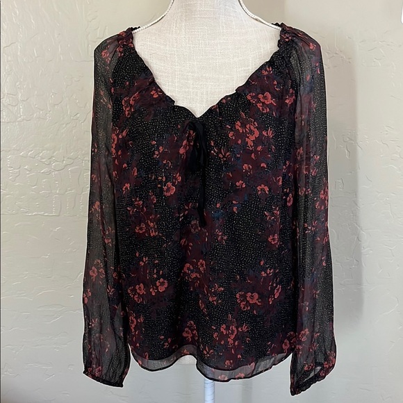 PAIGE Alexius Blouse In Black Multi - 98% Silk- Size S - Picture 3 of 12